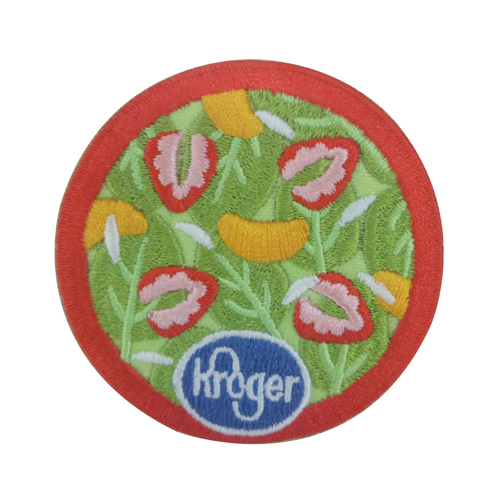 "Flower-themed round embroidered patches for clothing and accessories"