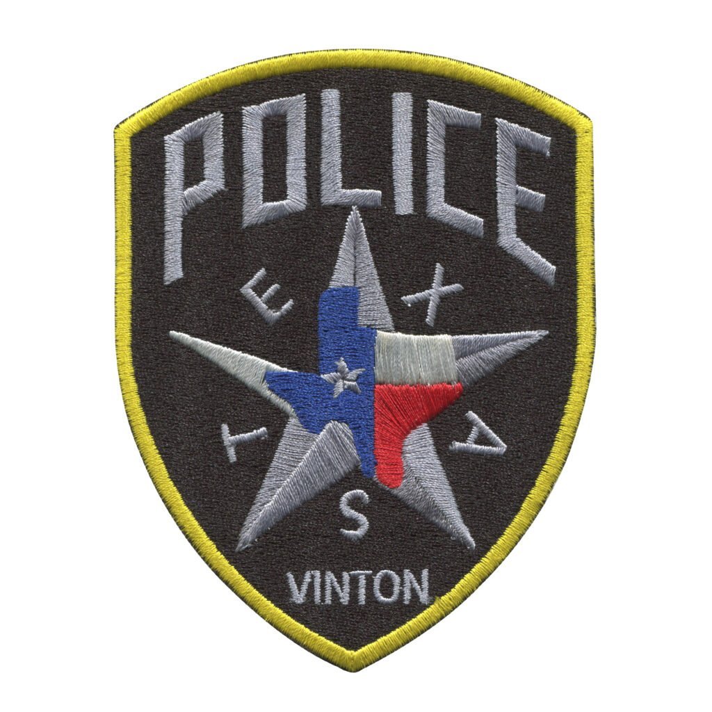 "Vinton Texas Police Shield Patch Design"