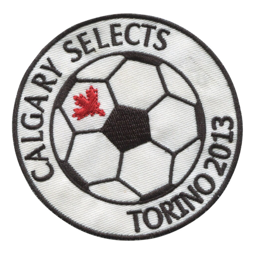 Calgary Selects Torino 2013 Patch with Soccer Ball and Red Maple Leaf