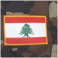 "Lebanese Flag Patch on Camouflage Uniform"