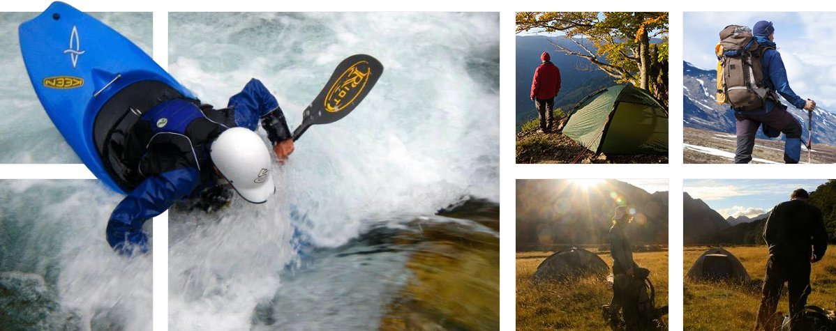 "Outdoor Adventure Activities Including Kayaking, Camping, and Hiking"